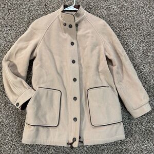 VTG Fashionbilt Casuals 100% Wool Coat Beige Womens Union Made USA Women Size‎ 8
